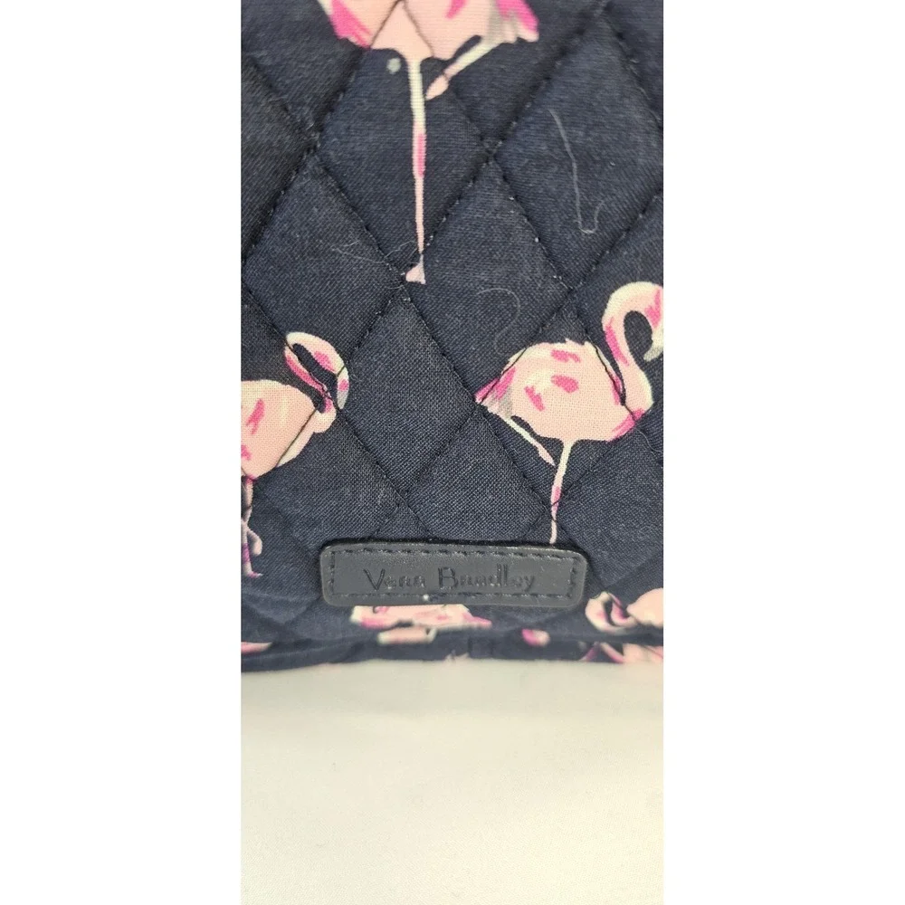 Vera Bradley Lunch Box Navy Blue with Pink Flamingos Handle Side Pocket 10x7x4